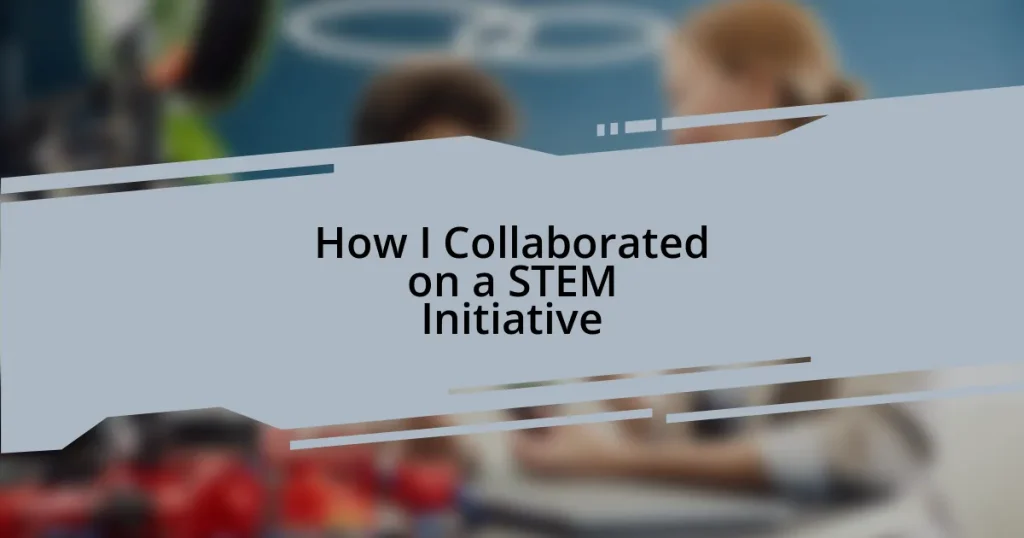 How I Collaborated on a STEM Initiative