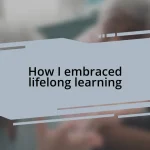How I embraced lifelong learning
