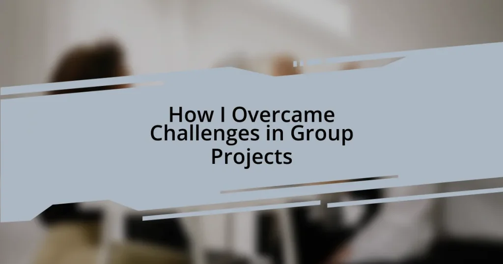 How I Overcame Challenges in Group Projects