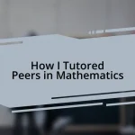How I Tutored Peers in Mathematics