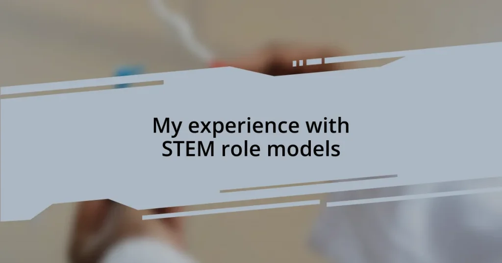 My experience with STEM role models