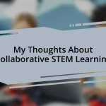 My Thoughts About Collaborative STEM Learning