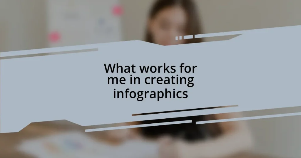 What works for me in creating infographics