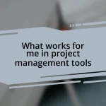 What works for me in project management tools