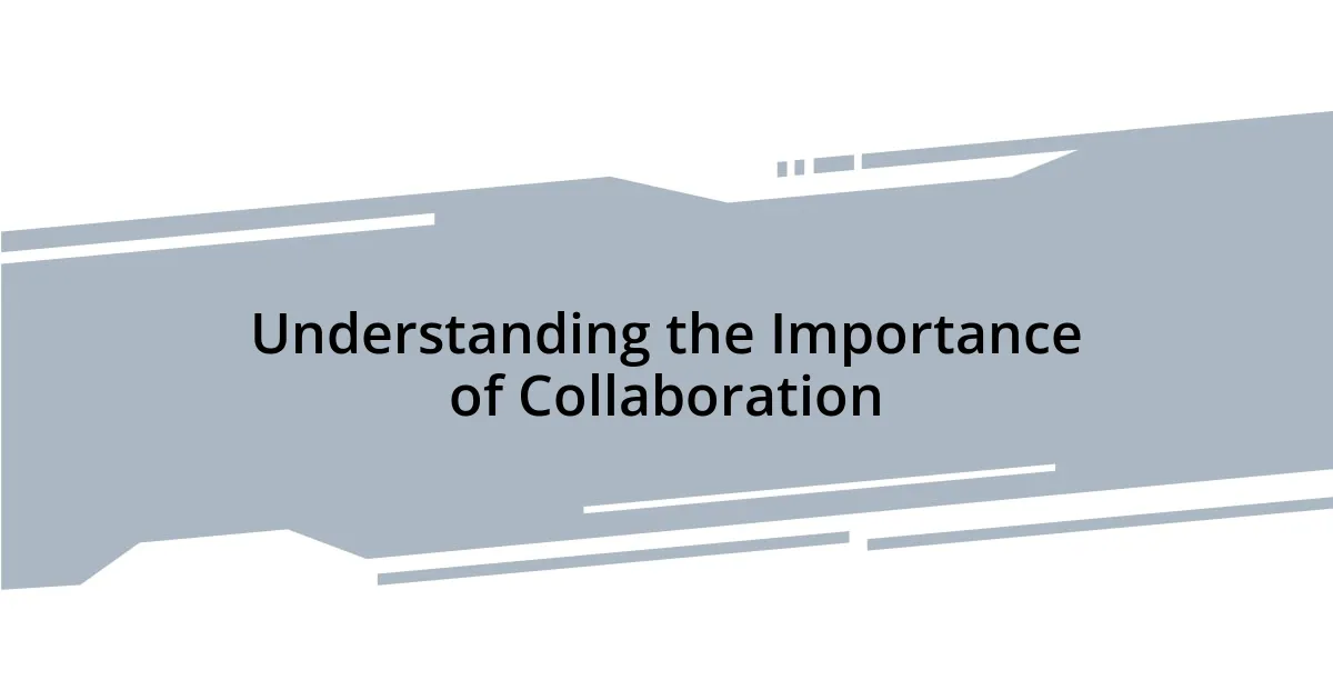 Understanding the Importance of Collaboration